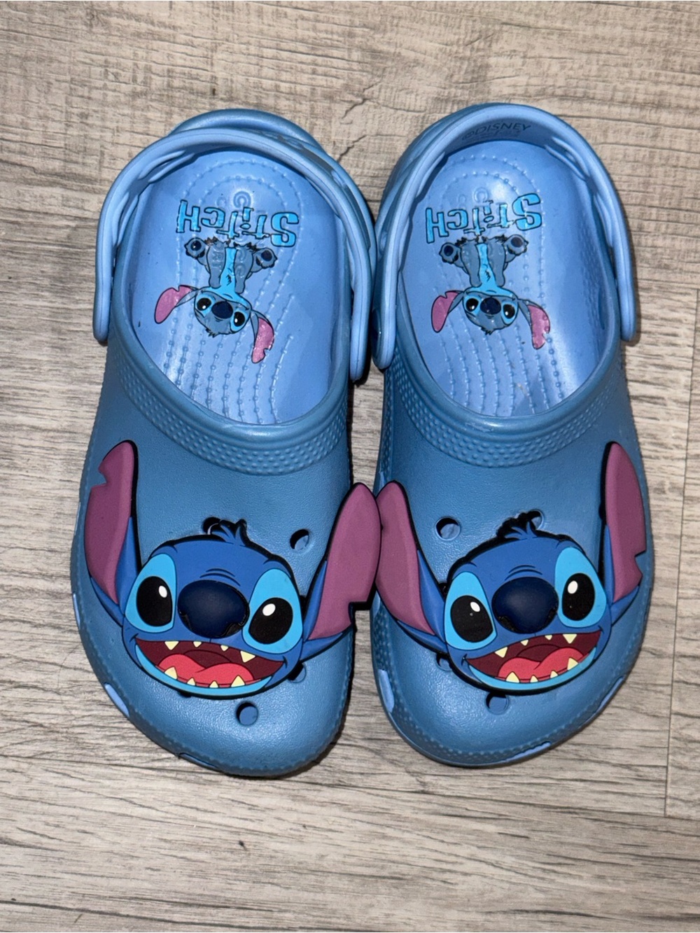 Disney Blue Stitch Kids' Clog Sandals with Pink Ear Accents